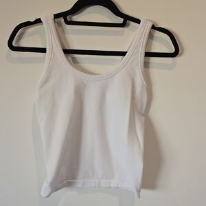ALO Yoga White Scoop Neck Tank Top